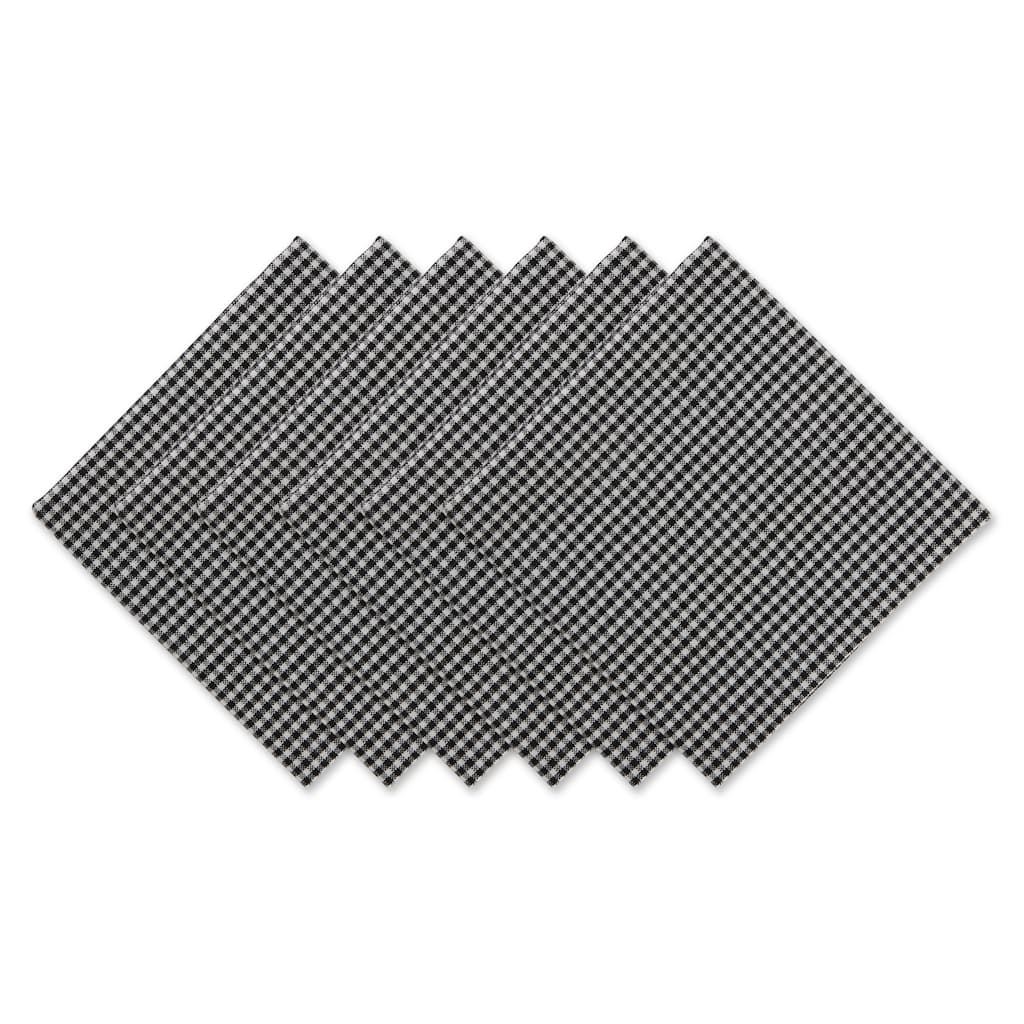 DII Black/Semi Bleach Gingham Napkin (Set of 6) - Napkin Set