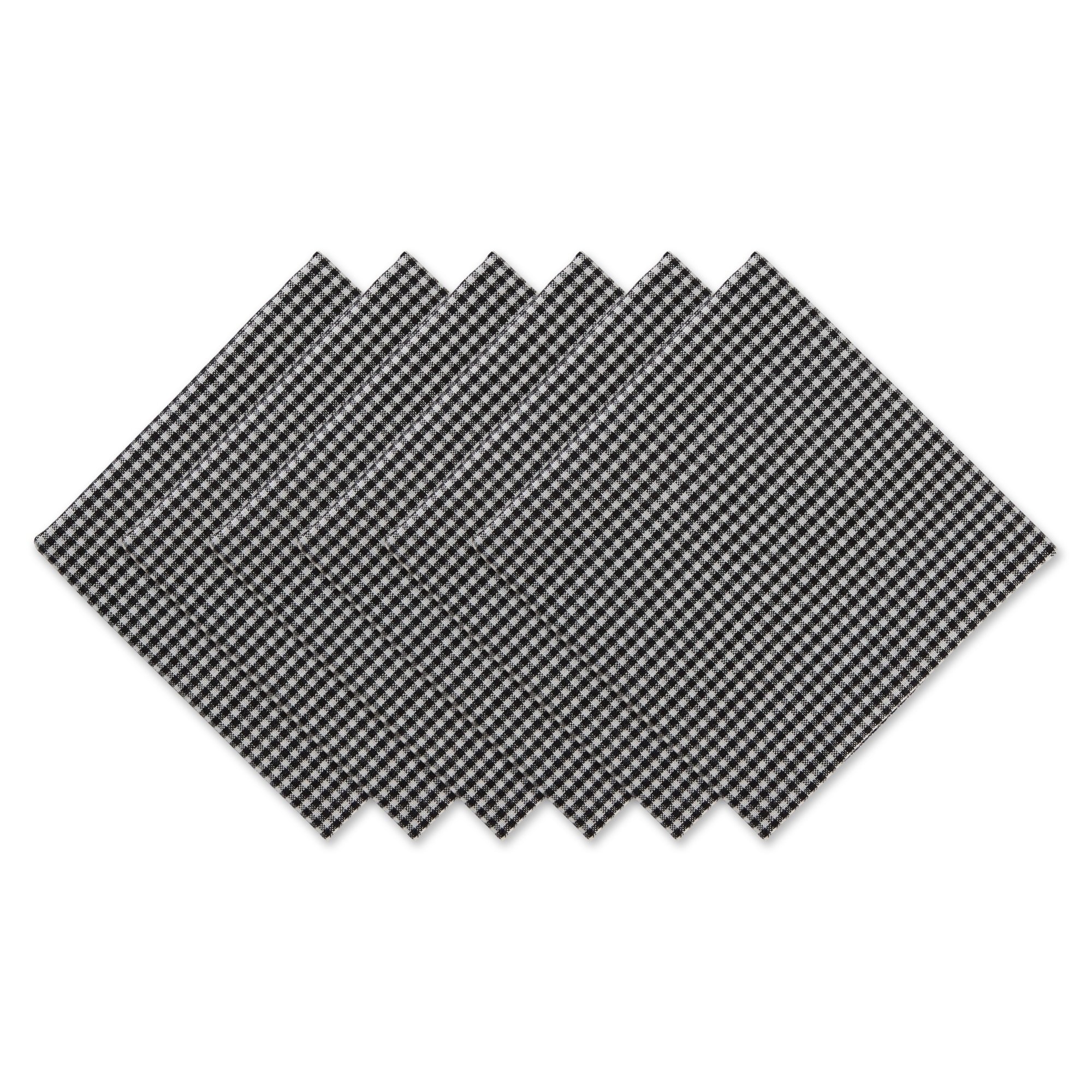 DII Black/Semi Bleach Gingham Napkin (Set of 6) - Napkin Set