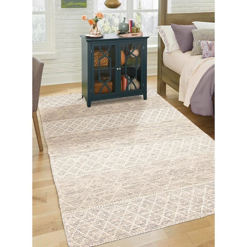 ECARPETGALLERY Braid weave Sienna Cream Wool Rug - 4'11 x 8'0