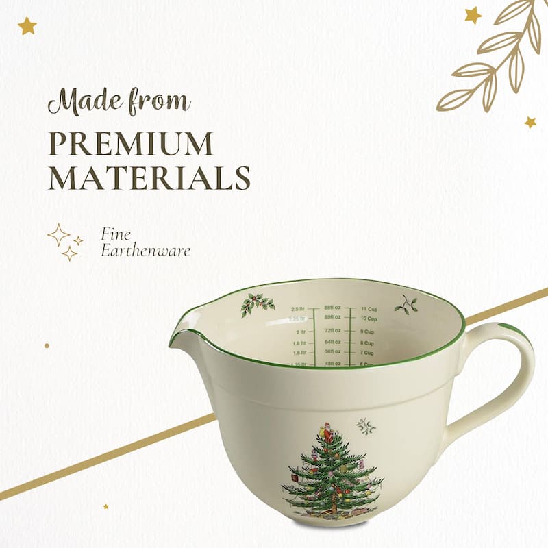 Spode Christmas Tree Batter Jug - 8.25" D x 6" H