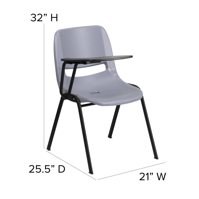 Ergonomic Shell Chair with Right Handed Flip-Up Tablet Arm