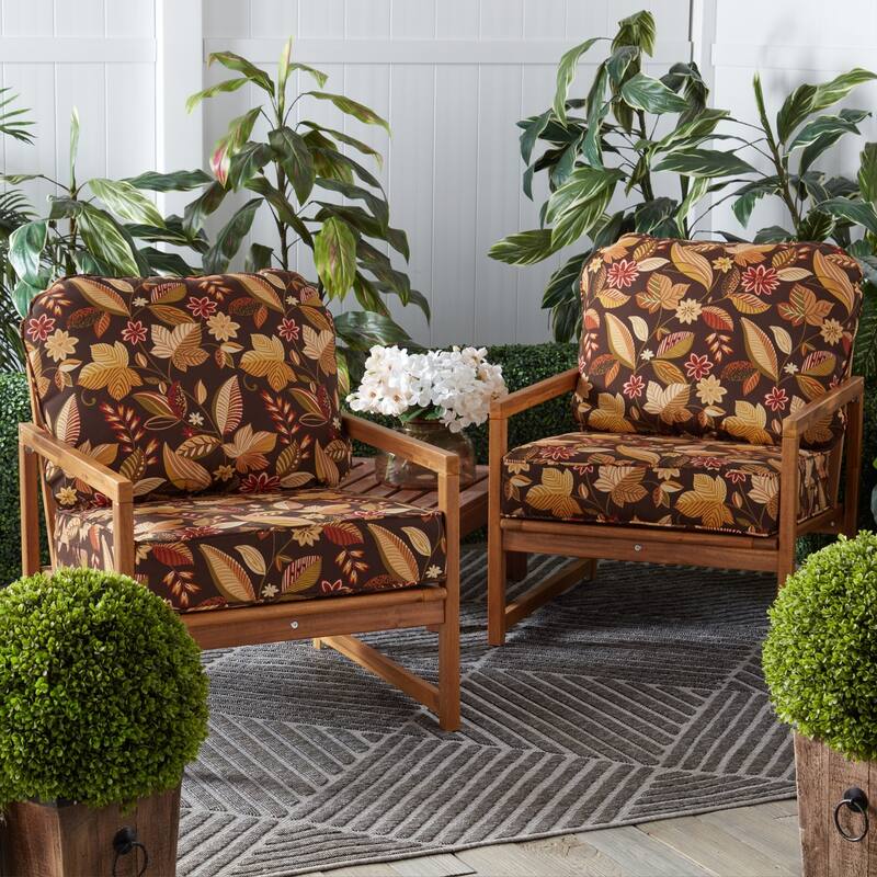 Outdoor 2-Piece Reversible Deep Seat Cushion Set (Cushions Only)