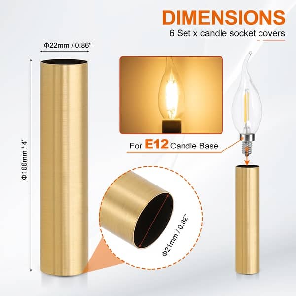 dimension image slide 42 of 102, Metal Chandelier Socket Sleeves Insulation Heat Shrinkable