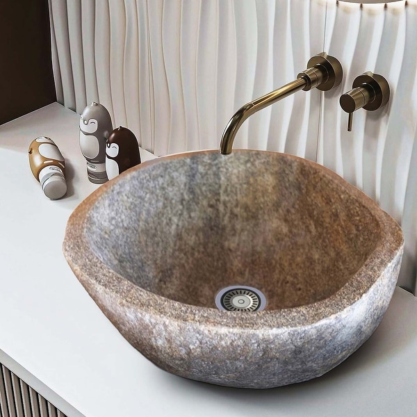 RIVER Unique Handcrafted River Stone Natural Bathroom Vessel