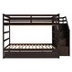 preview thumbnail 6 of 7, Espresso Full-over-Full Bunk Bed with Twin Size Trundle and 3 Storage Stairs