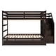 preview thumbnail 76 of 91, Solid Wood Bunk Bed with Twin Size Trundle & 3-Step Storage Stairs, Full-Length Guardrail & Slat Support Design, for Kids Adults