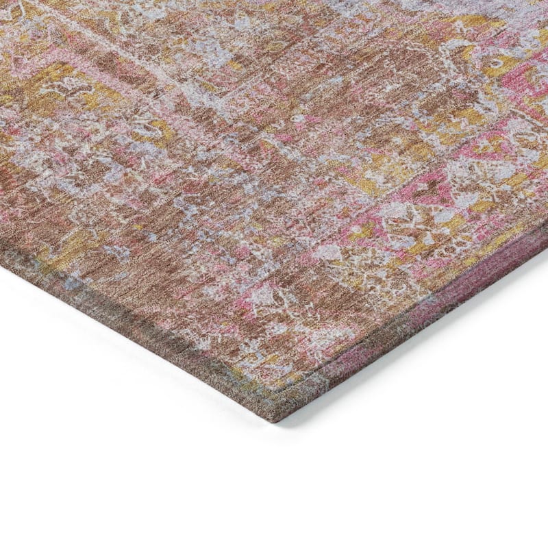 Machine Washable Indoor/Outdoor Traditional Global Chantille Rug
