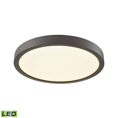 Titan 10-inch Integrated LED Flush in Oil Rubbed Bronze with a White Acrylic Diffuser