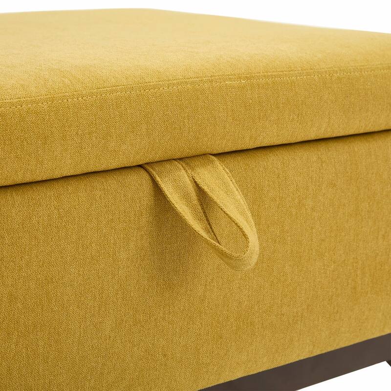 Mid-Century Modern Square Coffee Table with Storage Bench
