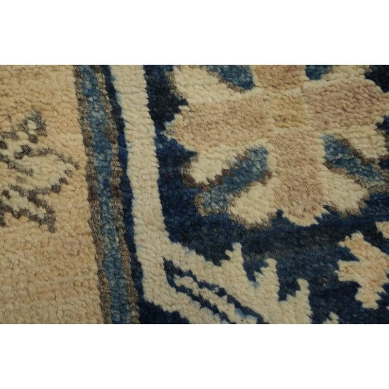 Hand Knotted Oriental 100% Wool Carpet Traditional All-Over Peach Ziegler Runner Rug - 15' 11'' X 2' 10''