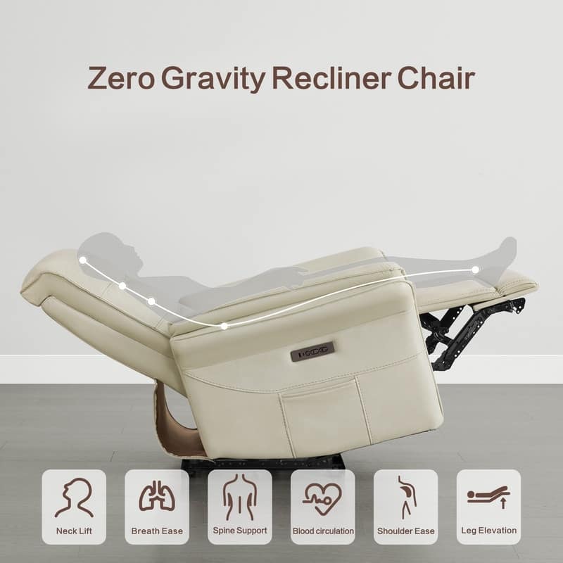 Spruce & Spring Dual Motor Zero Gravity Power Recliner with Power Headrest