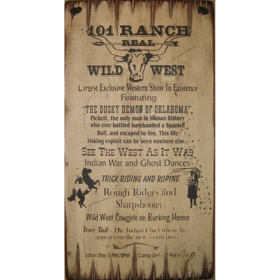 Shop Cowboy Signs Wood Wall Hanging Ranch Real Wild West Brown