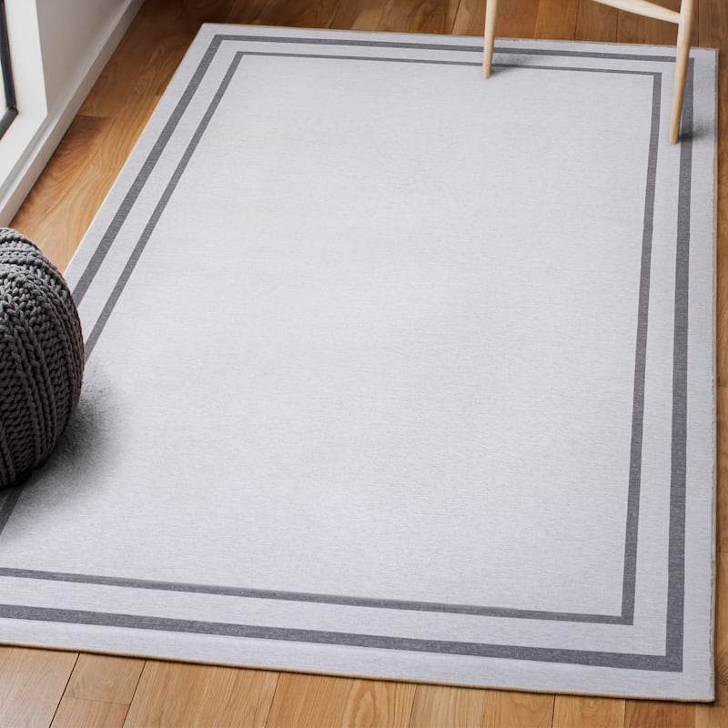 JONATHAN Y Ainsley Classic 2-Stripe Border Washable Area Rug