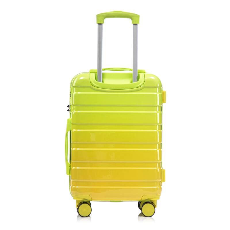 14In 20In 2 pcs in PC Spinner Wheel Luggage, Carry on Suitcase, With Gradient Color and Combination Lock
