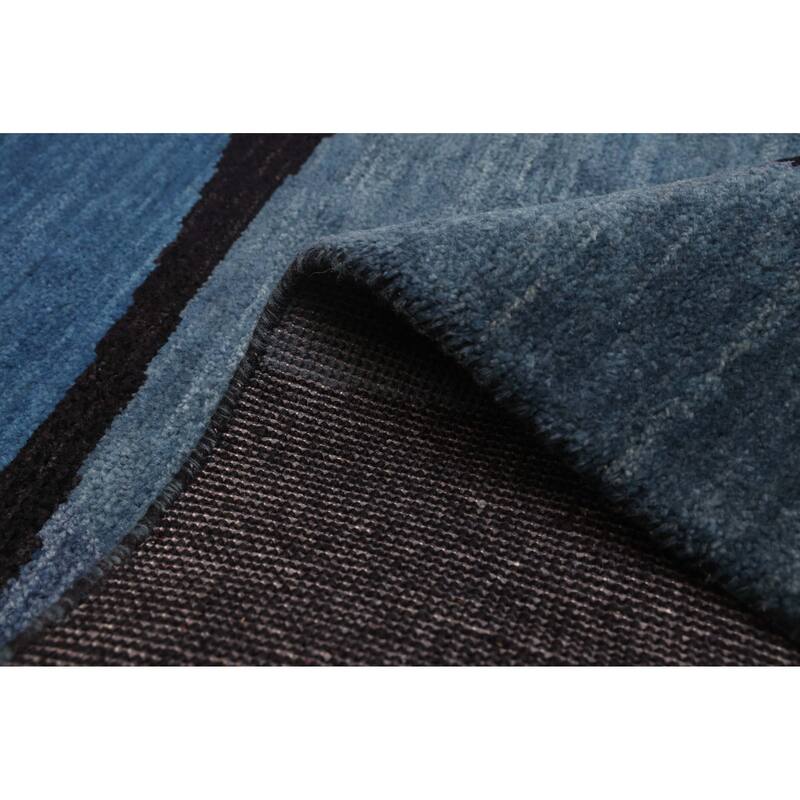 ECARPETGALLERY Hand-knotted Peshawar Ziegler Blue Wool Rug - 4'10 x 6'7