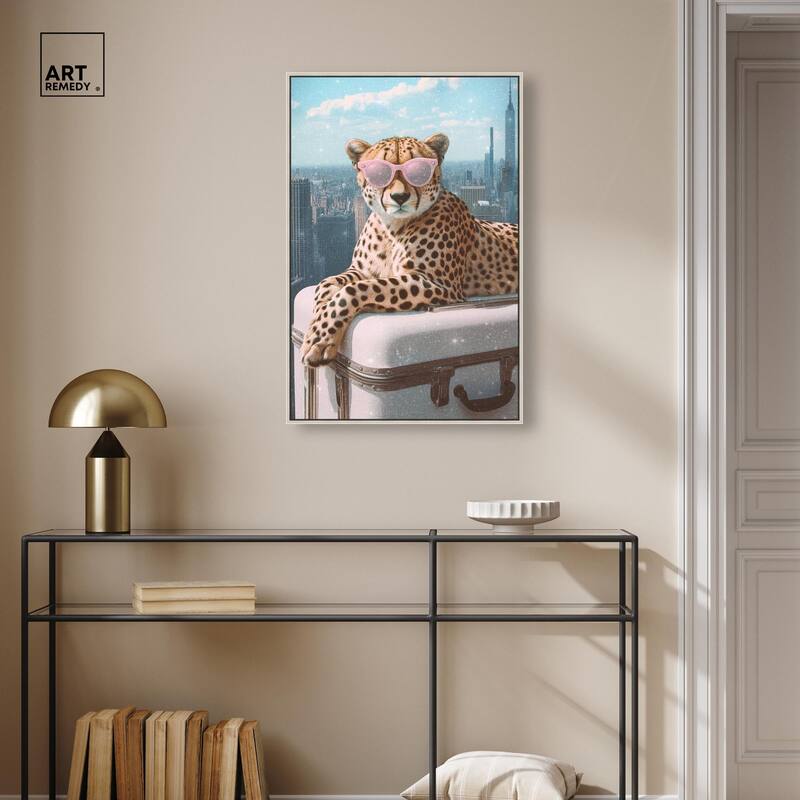 Cheetah Luggage NYC Canvas by Art Remedy