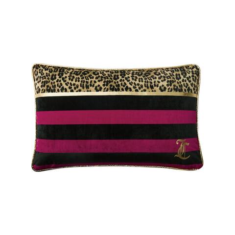 Juicy Couture Leopard Velvet Safari Stripe Pillow 16" x 26"