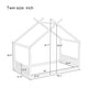 preview thumbnail 3 of 18, Montessori House-shape Bed Frame for Kids Toddler Floor Bed with Fence Headboard Footboard, Low Wooden Tent Bed Without Slats
