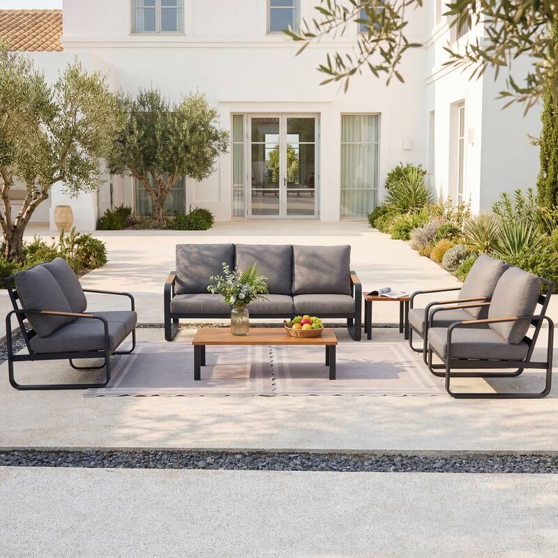Outdoor Patio Conversation Sofa Set with Cushions