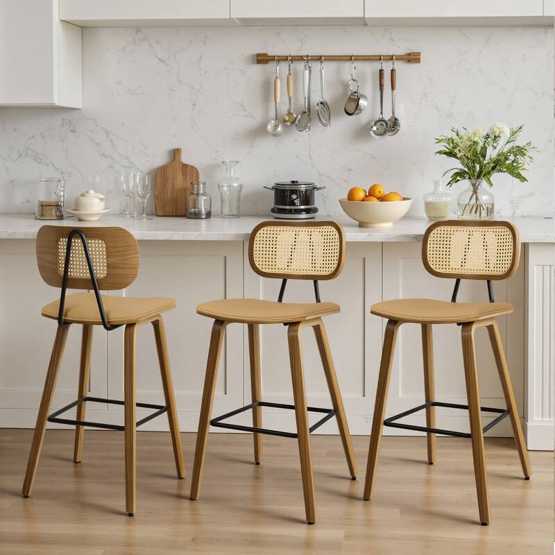 26-Inch Upholstered Counter/ Bar Stools Set of 2 or 3 - 35.1"H x 17.7"W x 19.5"D