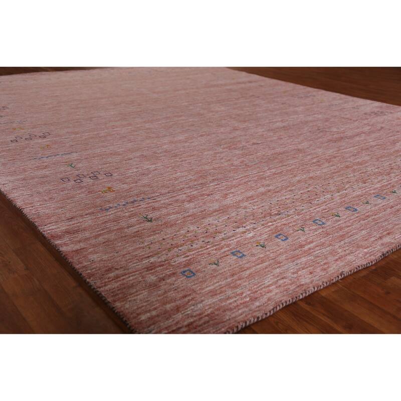 Hand Knotted Oriental 100% Wool Carpet Tribal Tribal Peach Gabbeh Area Rug - 11' 3'' X 9' 1''
