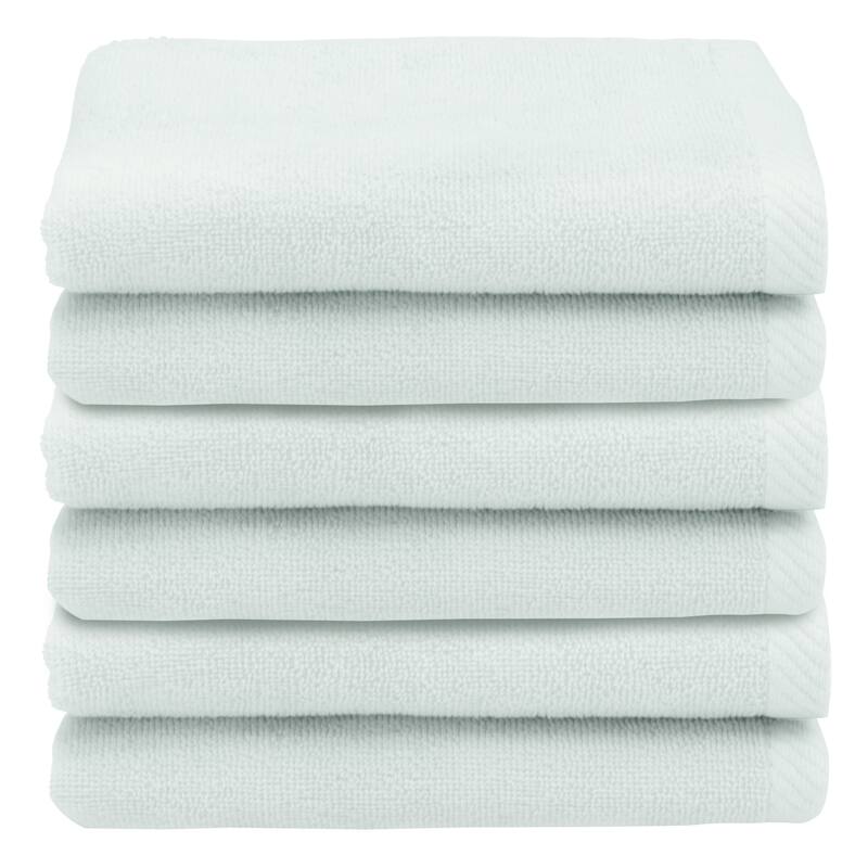 Authentic Hotel and Spa 100% Turkish Cotton Ediree Fingertip Towels - Set of 6 - Aqua