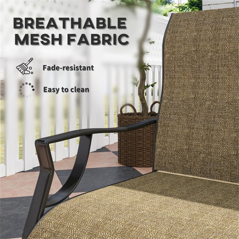 Metal Outdoor Chairs Set of 2 with Breathable Mesh and Swing - 23.6" W x 27.4" D x 39" H