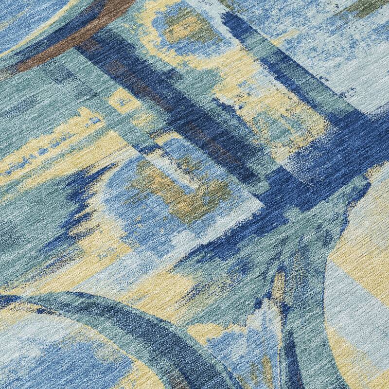 Machine Washable Indoor/ Outdoor Modern Erie Chantille Rug