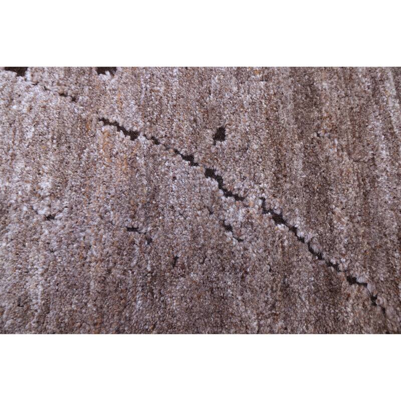 ECARPETGALLERY Hand-knotted Tangier Brown Wool Rug - 6'2 x 9'0