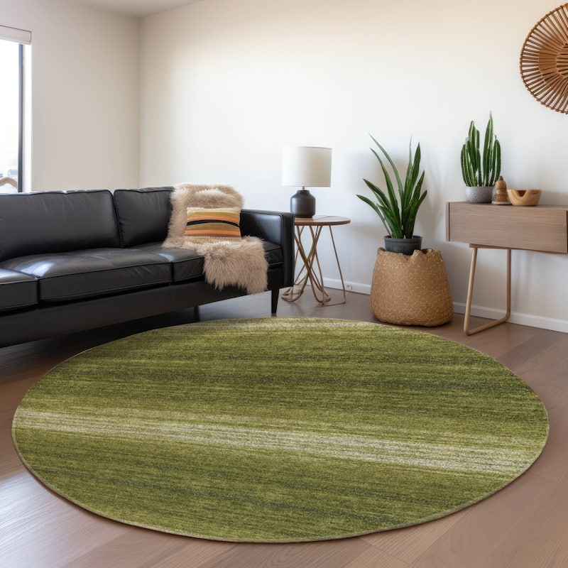 Premium Washable Super Soft Farmhouse Ombre Mayfield Rug - Olive - 8' x 8'