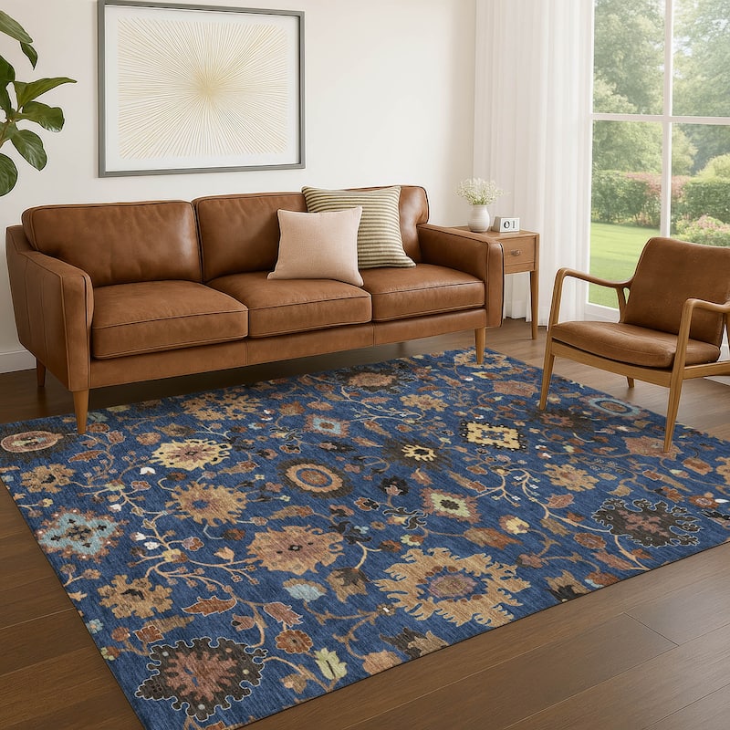 Machine Washable Indoor/ Outdoor Traditional Marci Chantille Rug