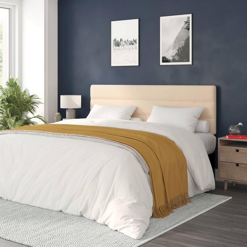 Universal Fit Tufted Upholstered Headboard - Cream - King