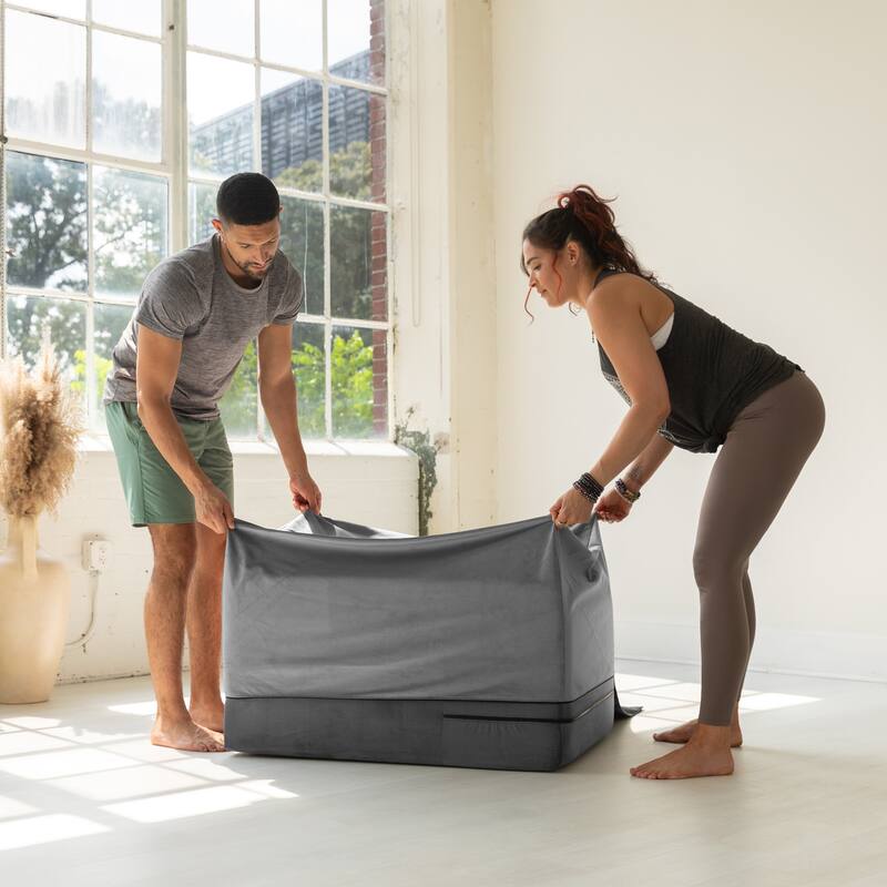 Avana Reach Super Ramp / Convertible Bed Bench w/ Slip Cover for Yoga & Massage, Microvelvet