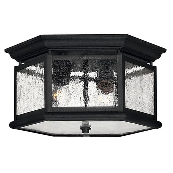 slide 2 of 5, Hinkley Lighting 2 Light Outdoor Flush Mount Ceiling Fixture from the Black