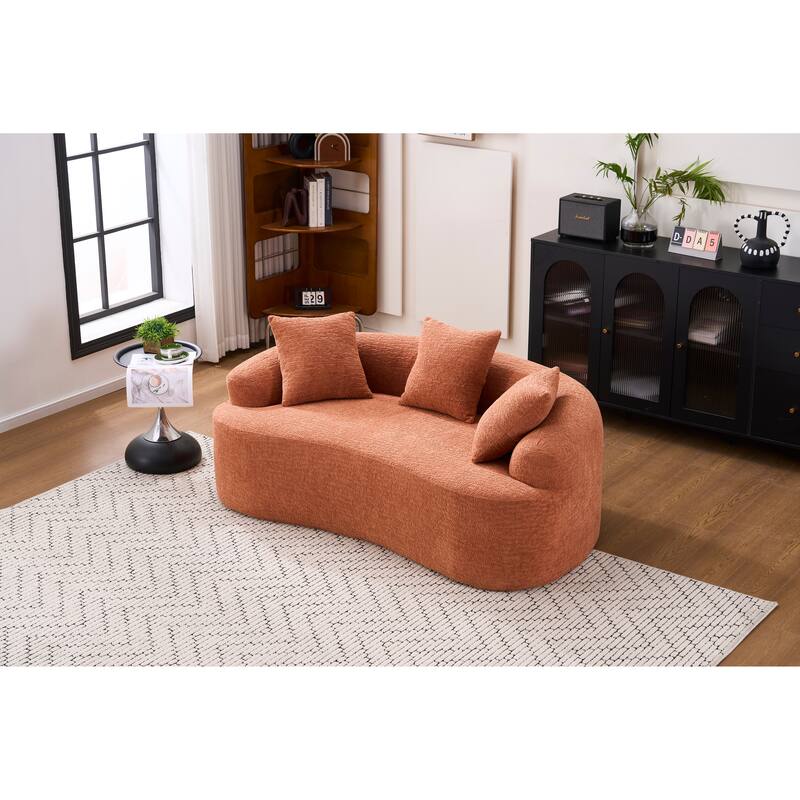 65″ Chenille 2-Seater Sofa with Easy Assembly & 300 lb Capacity