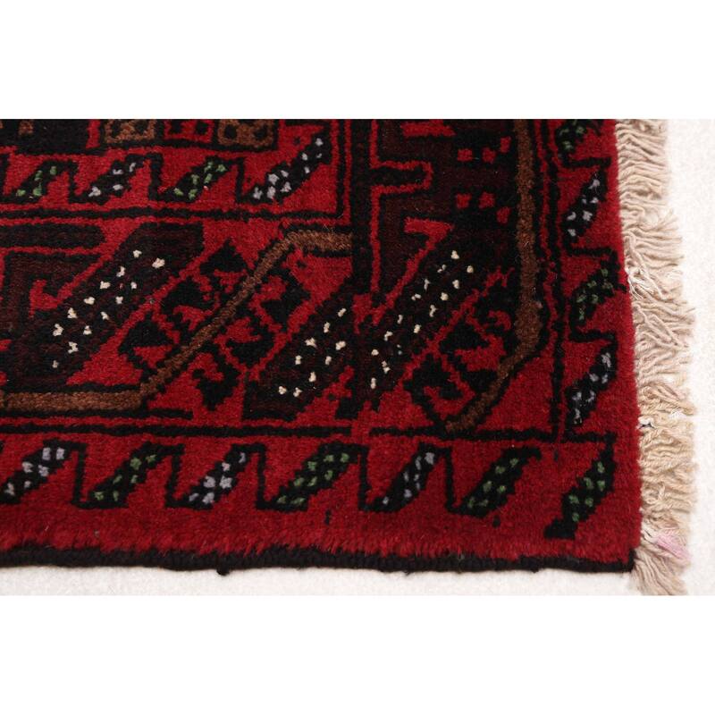 ECARPETGALLERY Hand-knotted Teimani Black, Red Wool Rug - 3'1 x 5'11