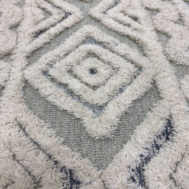 Sevita Contemporary Tufted Geometric Motif Round Rug