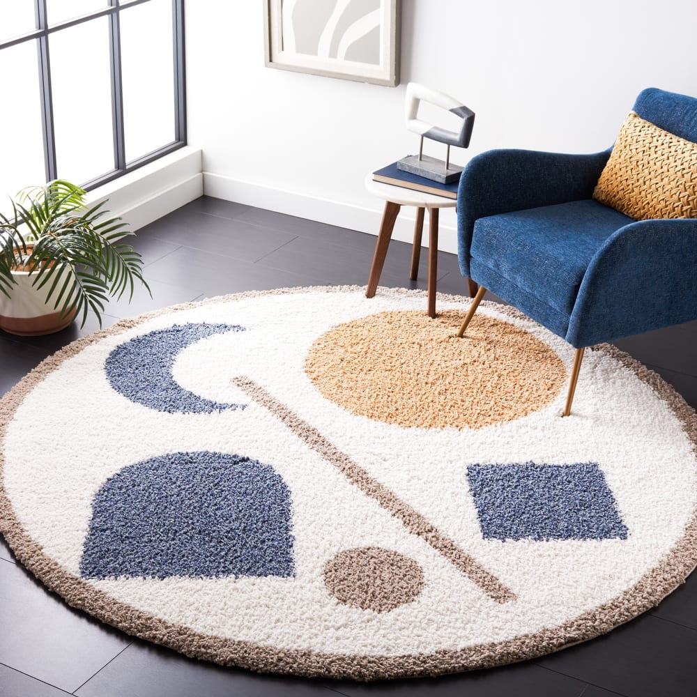 SAFAVIEH Calico Shag Vitalia Mid-Century Modern 1.5-inch Thick Rug