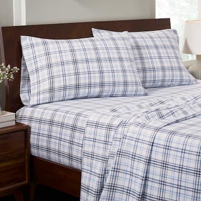 Superior Plaid Flannel Cotton Farmhouse Sheet Set