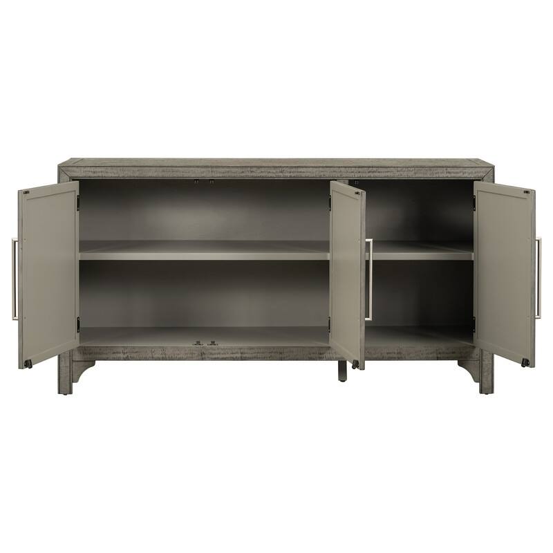 60''W Cabinet Sideboard with Adjustable Shelves and Pine veneer
