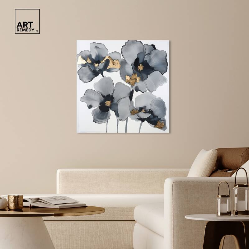 Art Remedy Drama Flora Gallery Wrapped Floral Fine 1 Piece Canvas Wall Art