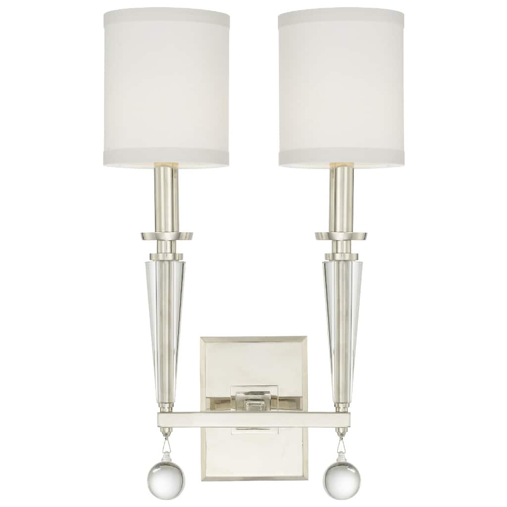 Paxton 2 Light Nickel Sconce - 11.5'' W x 18.5'' H x 8'' D