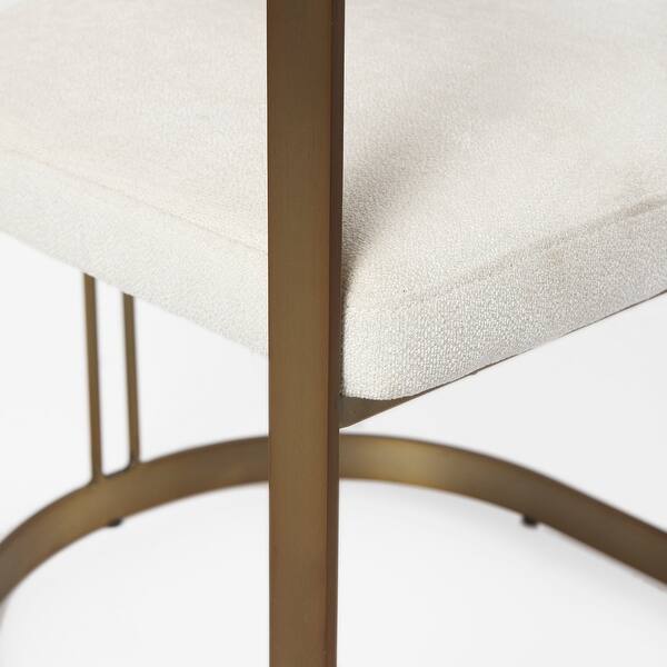 Cream Fabric Seat With Gold Iron Frame Dining Chair