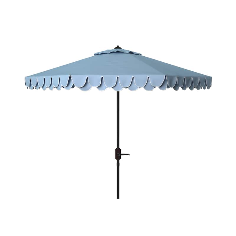 SAFAVIEH Gebbine Elegant 9-Foot Umbrella - Baby Blue/White