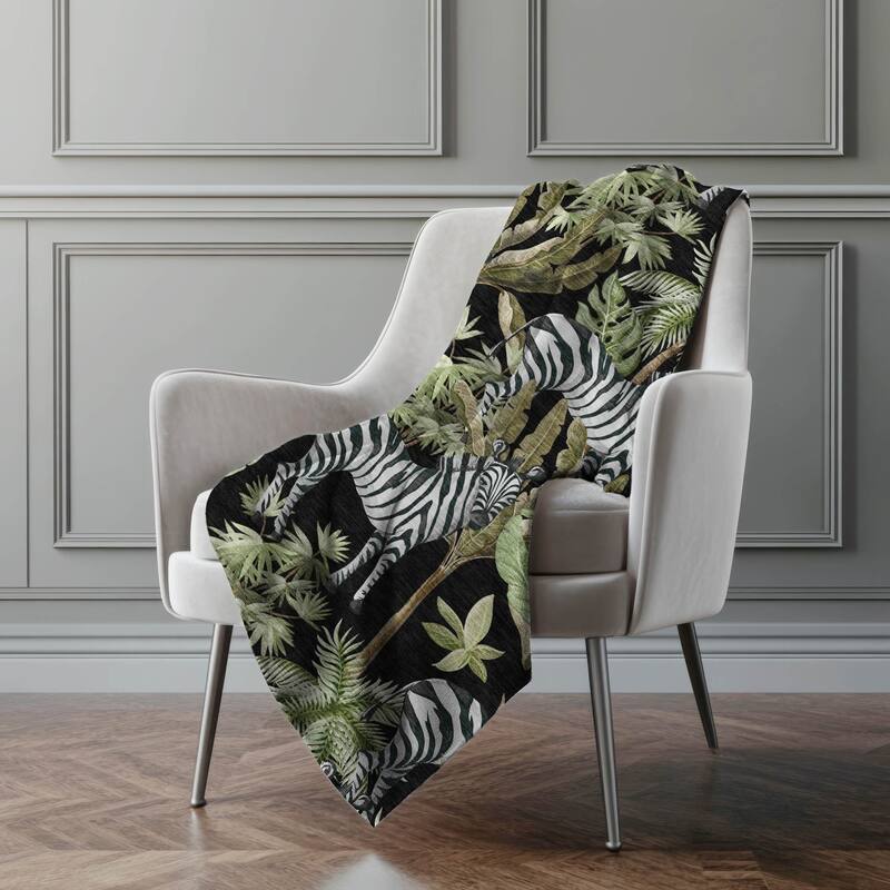 Premium Machine Washable ASB208 Zebra Safari Sherpa Throw Blanket