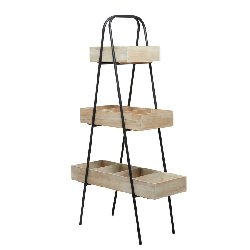 Brown Wood Modern Farmhouse Plantstand - 32"L x 13"W x 56"H