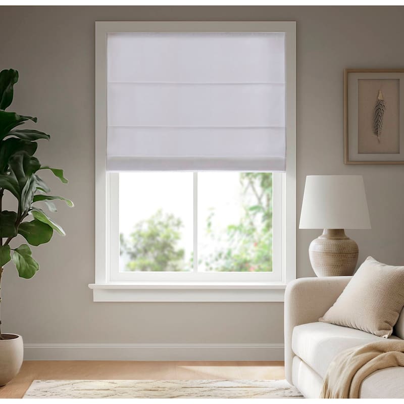 Madison Park Galen Matte Cordless Roman Blind Galen Matte fabric - 33"W x 64"L - Matte white