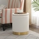 preview thumbnail 32 of 88, Adeco Round Storage Ottoman Footrest Stool Velvet Gold Plating Base