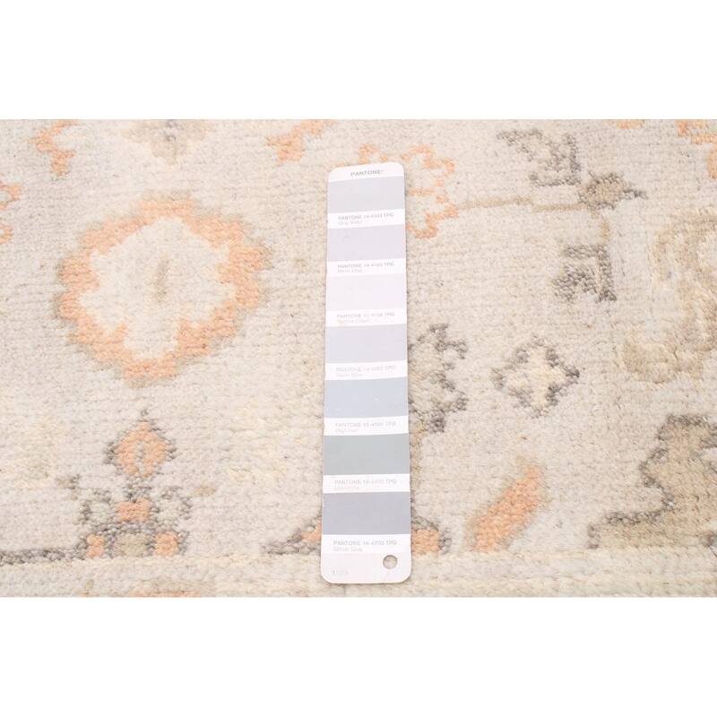 ECARPETGALLERY Hand-knotted Royal Oushak Light Grey Wool Rug - 2'7 x 13'8