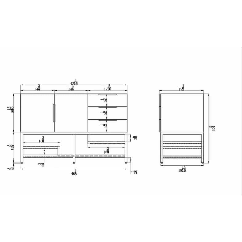 Noble 48" Free Standing Vanity with Reinforced Acrylic Sink